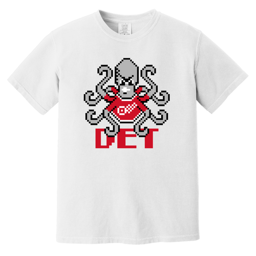 8bit Det Octopus - Red Vintage Wash T-Shirt
