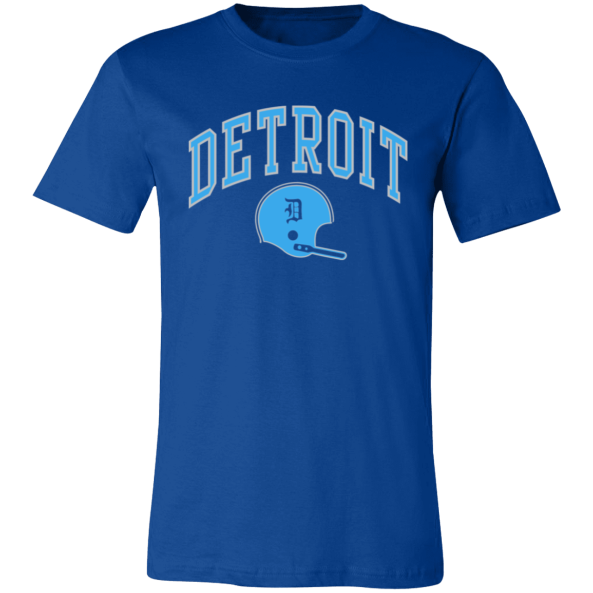 Detroit Football Helmet - Light Blue + Silver Unisex Classic T-Shirt