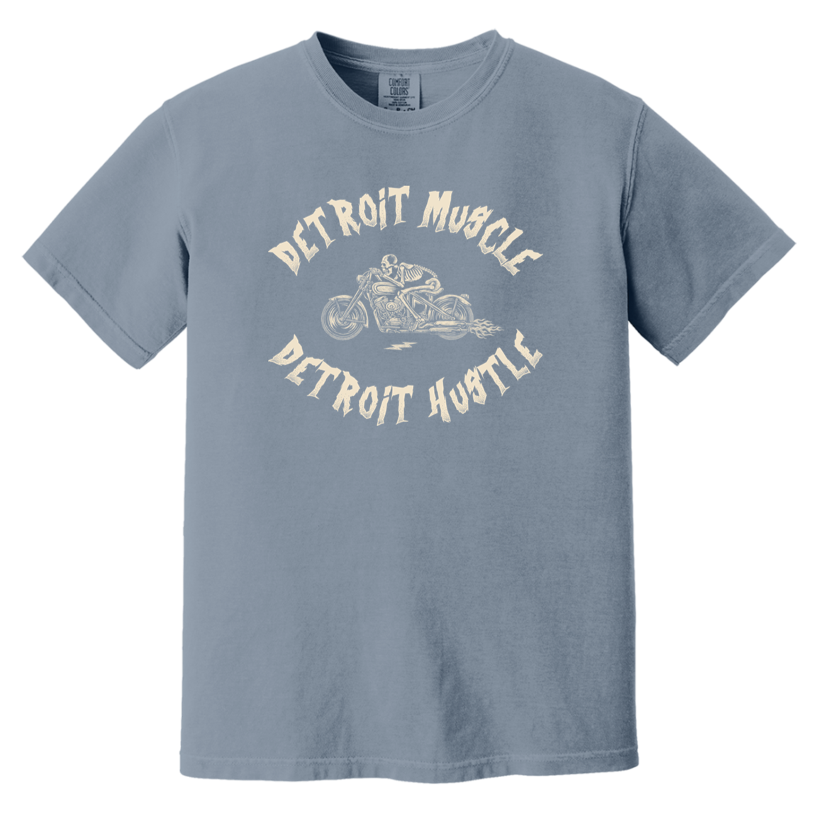 Detroit Muscle Detroit Hustle - Cream Vintage Washed T-Shirt