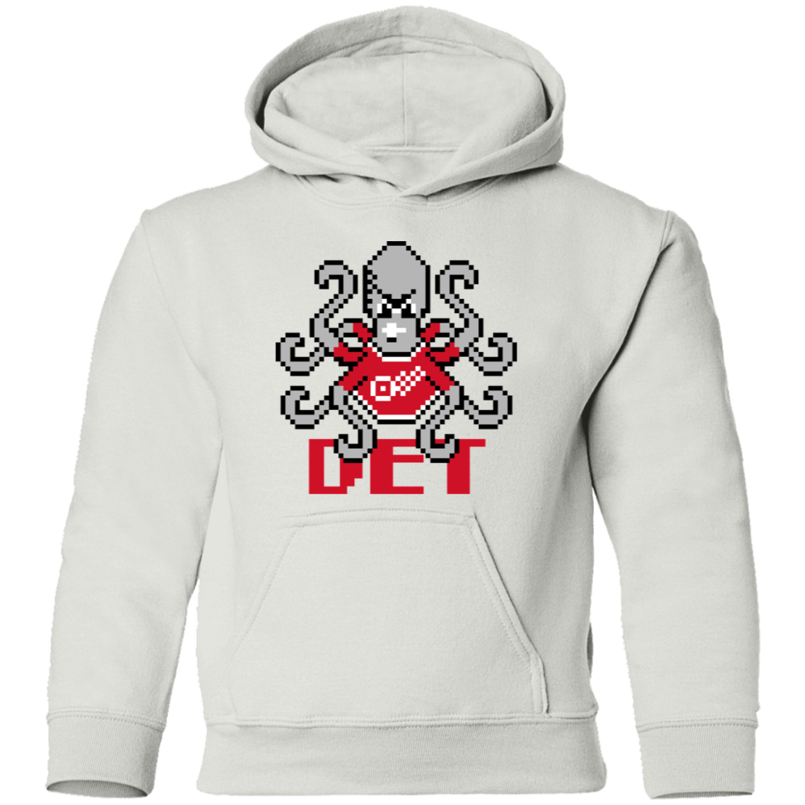 8bit Det Octopus - Red Kids Unisex Classic Hoodie