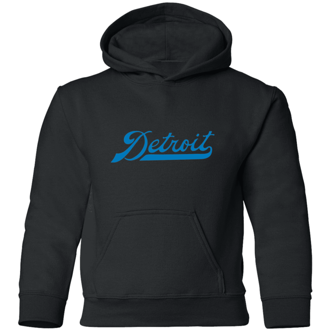 Detroit Football Script - Blue Kids Unisex Classic Hoodie