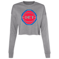 8Bit Detroit Basketball - Red Women's Cropped Crewneck Sweatshirt
