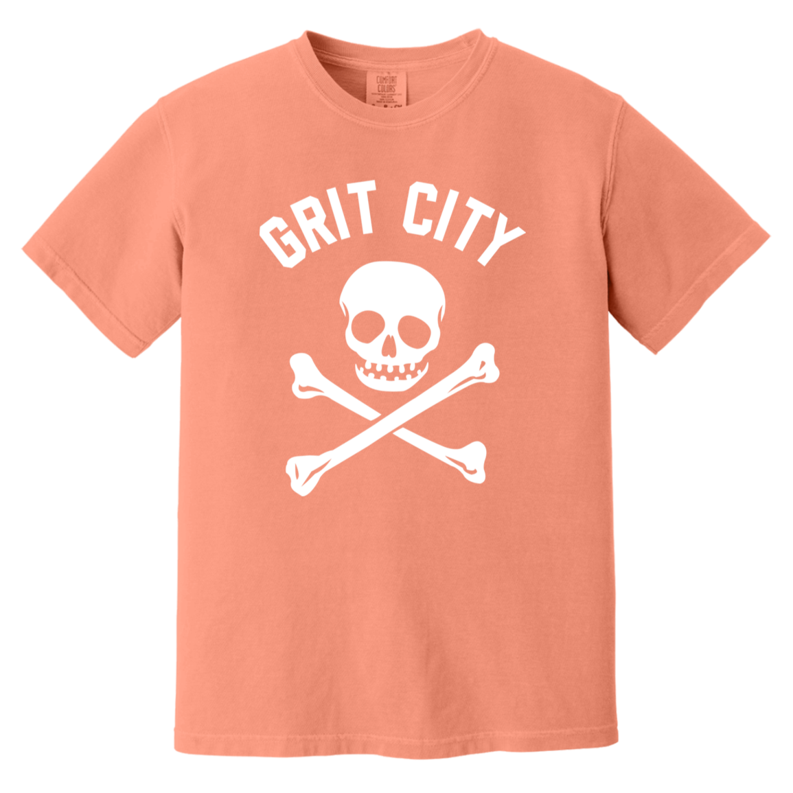 Grit City Cross Bones - White Vintage Washed T-Shirt
