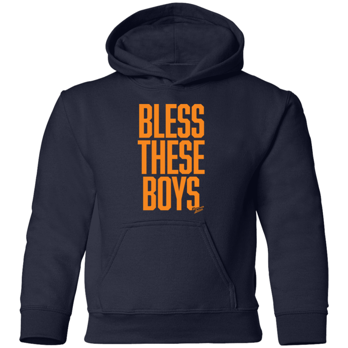 Bless These Boys - Block Font - Orange Kids Unisex Classic Hoodie