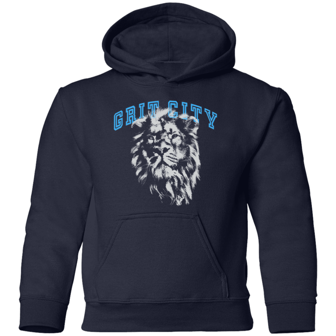 Grit City - Silver + Light Blue Kids Unisex Classic Hoodie