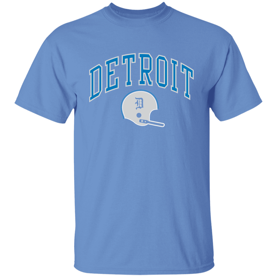 Detroit Football Helmet - Blue + Silver Kids Unisex Classic T-Shirt