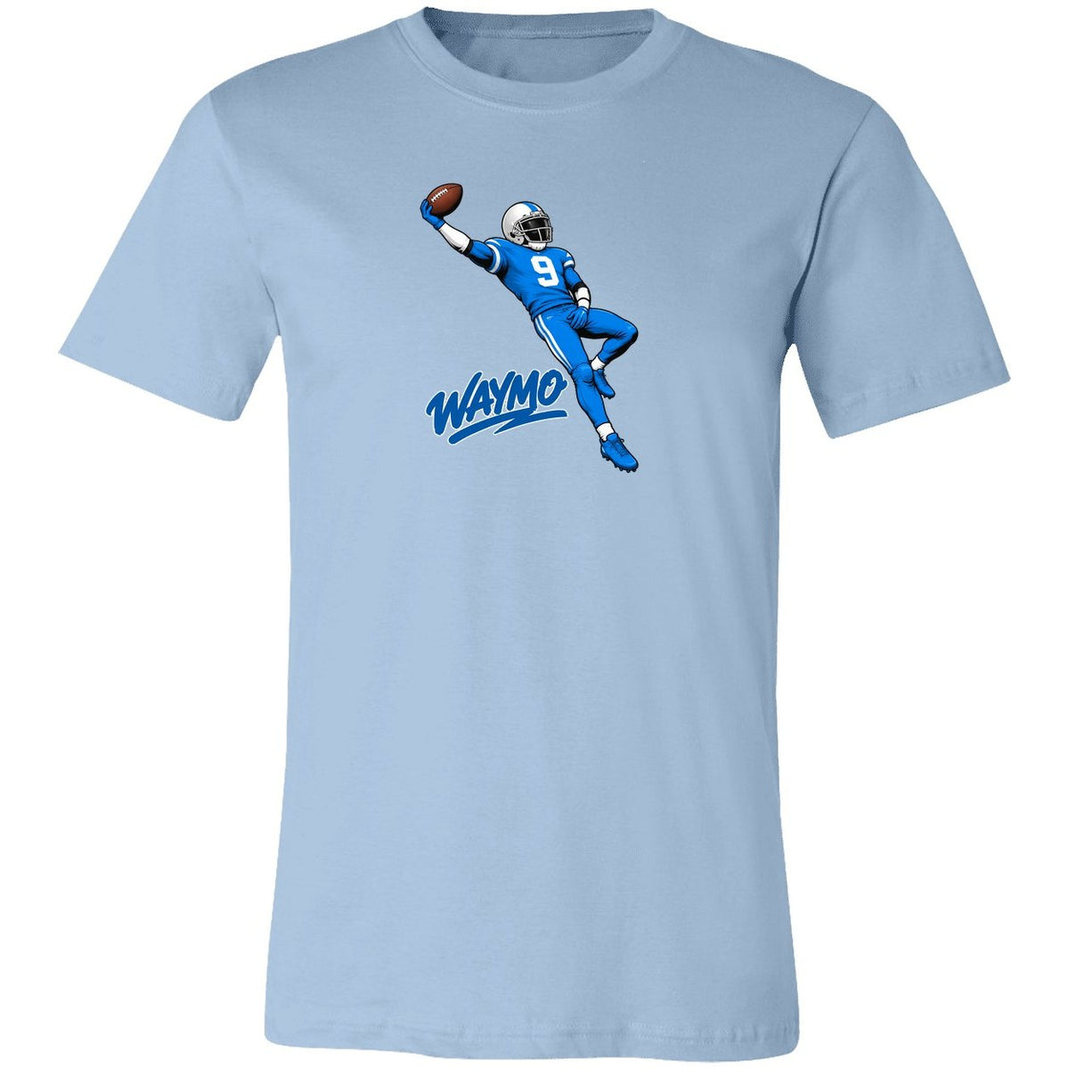 Waymo Catch Football T-Shirt - Light Blue