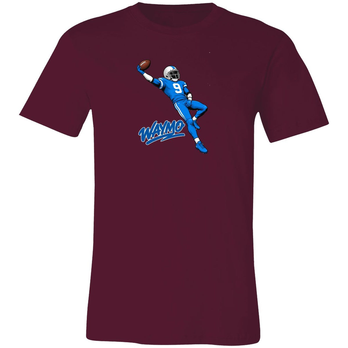 Waymo Catch Football T-Shirt - Maroon
