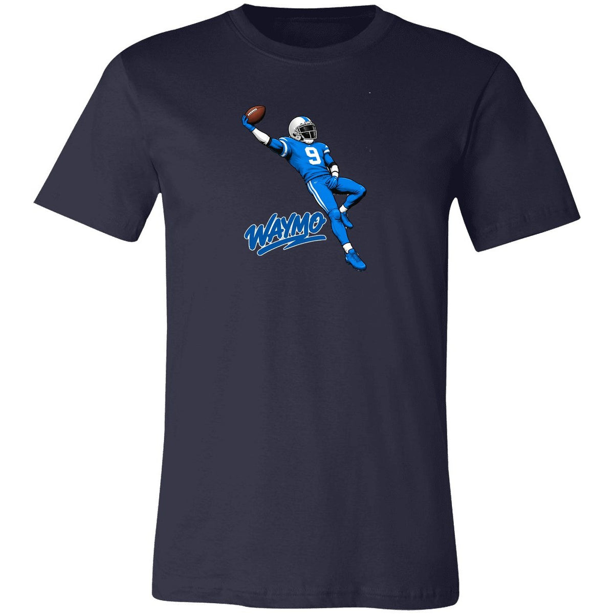 Waymo Catch Football T-Shirt - Navy