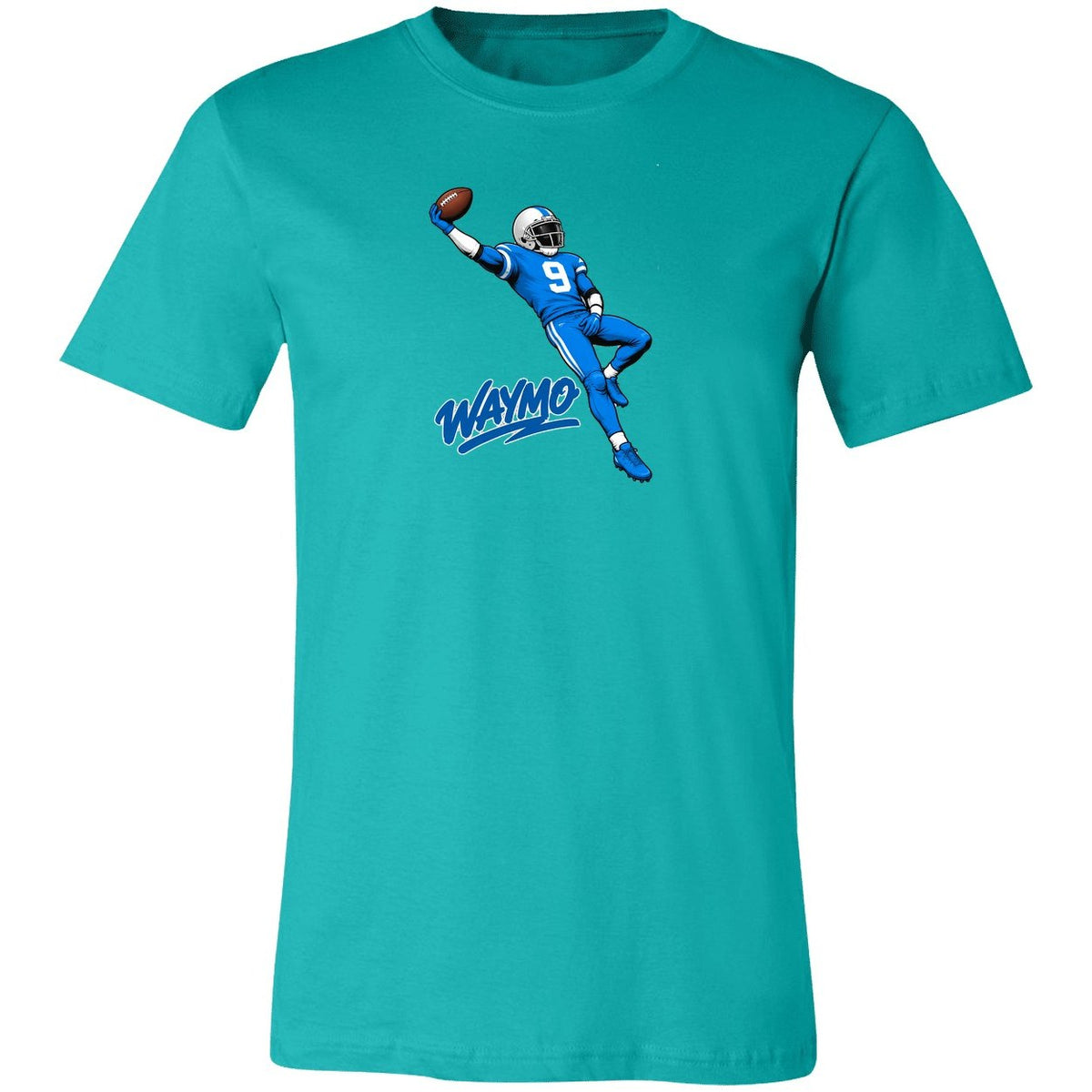 Waymo Catch Football T-Shirt - Teal